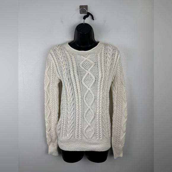 Ralph Lauren Purple Label Women Hand Knit Cable Knit Sweater Size Small